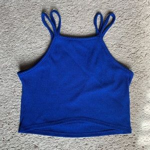 Ribbed Halter Neck Crop Top